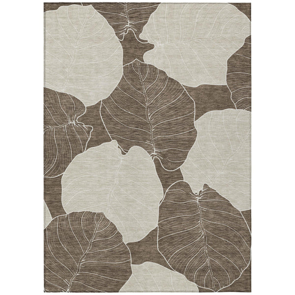 Floral Polyester Area Rug Machine Washable Low Pile for Indoor Outdoor Patio and Entryway Use
