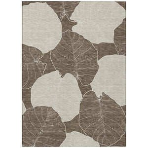 Floral Polyester Area Rug Machine Washable Low Pile for Indoor Outdoor Patio and Entryway Use