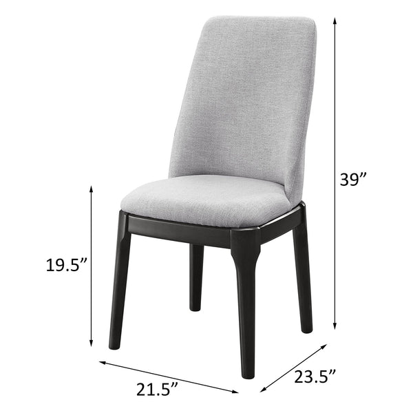 English Elm Light Linen Upholstered Side Chairs Set of 2 – Tight Back Comfort, Grey Oak Tapered Legs, Durable Dining Seating (98) B062P186538