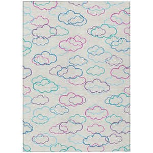 Abstract Washable Polyester Area Rug for Indoor Outdoor Patios and Living Room Use