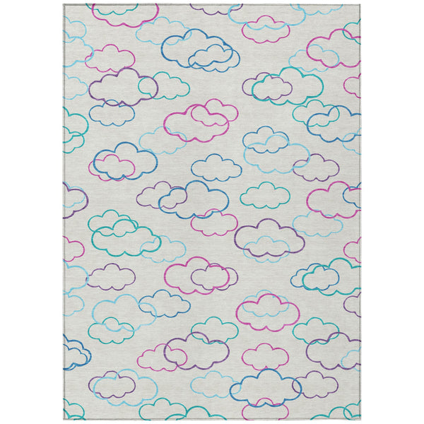 Abstract Washable Polyester Area Rug for Indoor Outdoor Patios and Living Room Use