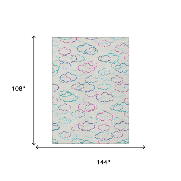 Abstract Washable Polyester Area Rug for Indoor Outdoor Patios and Living Room Use