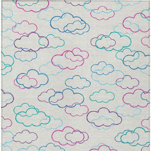 Abstract Washable Polyester Area Rug for Indoor Outdoor Patios and Living Room Use