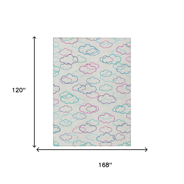Abstract Washable Polyester Area Rug for Indoor Outdoor Patios and Living Room Use