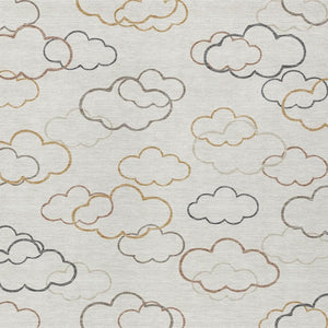 HomeRoots Abstract Washable Polyester Area Rug for Indoor Outdoor Patios and Living Rooms Neutral Tones 9' x 12' 728196