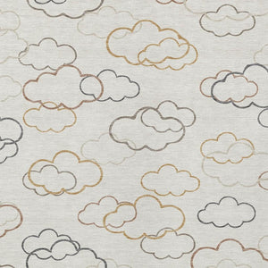 Abstract Washable Polyester Area Rug for Indoor Outdoor Patios and Living Rooms Neutral Tones