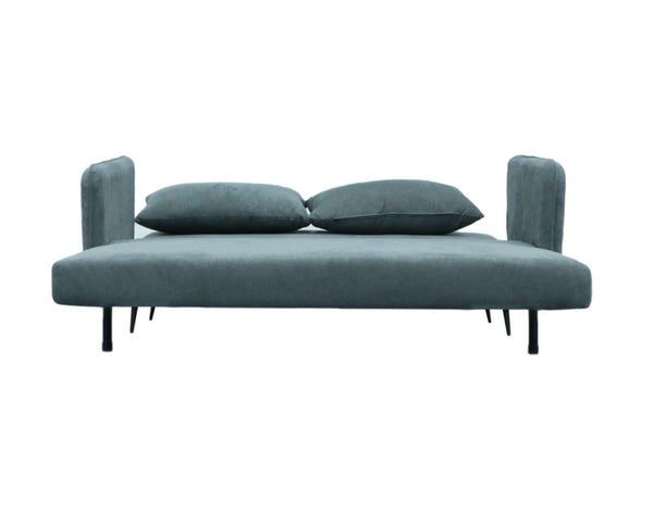 English Elm Leandro Convertible Loveseat Sleeper Foam Cushions Iron Legs Studio Apartment Sofa Gray B2749P413200