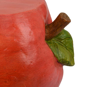 English Elm Apple Shaped Resin Garden Stool Playful Sculpted Side Table for Patio or Entryway B056P417092