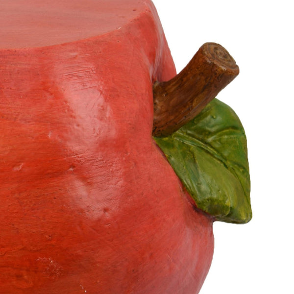 English Elm Apple Shaped Resin Garden Stool Playful Sculpted Side Table for Patio or Entryway B056P417092