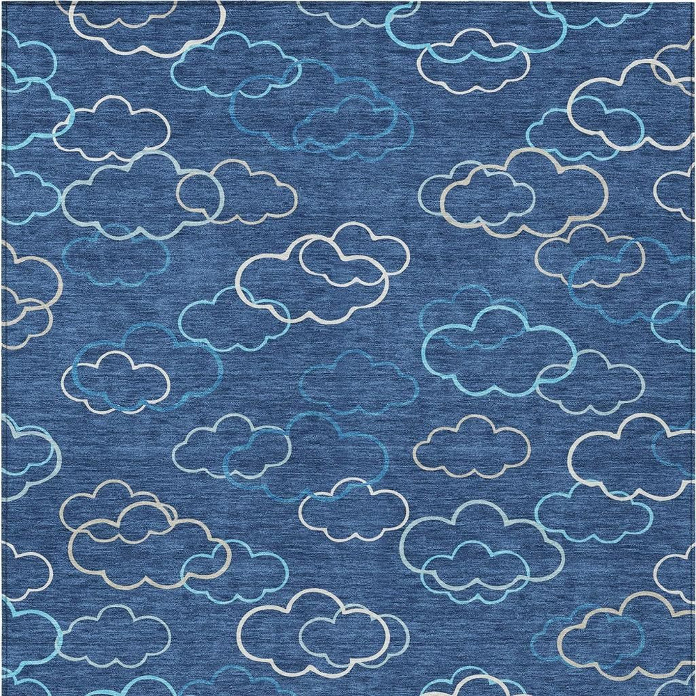 HomeRoots 8 Foot Abstract Washable Polyester Area Rug for Indoor Outdoor Living Spaces 728207