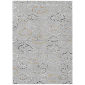 10 X 14 Abstract Polyester Area Rug Washable Low Pile for Indoor Outdoor Spaces