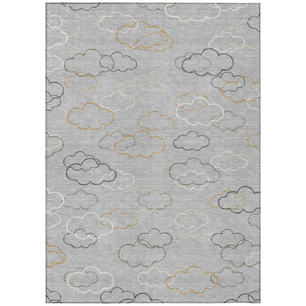 10 X 14 Abstract Polyester Area Rug Washable Low Pile for Indoor Outdoor Spaces