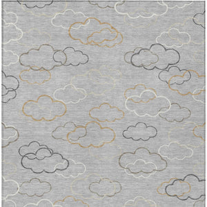 10 X 14 Abstract Polyester Area Rug Washable Low Pile for Indoor Outdoor Spaces