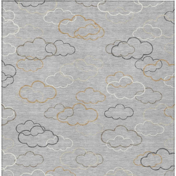 10 X 14 Abstract Polyester Area Rug Washable Low Pile for Indoor Outdoor Spaces