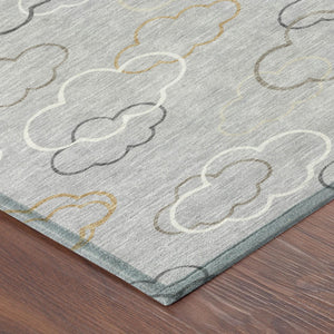 10 X 14 Abstract Polyester Area Rug Washable Low Pile for Indoor Outdoor Spaces