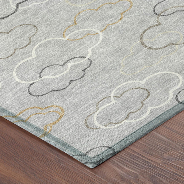 10 X 14 Abstract Polyester Area Rug Washable Low Pile for Indoor Outdoor Spaces