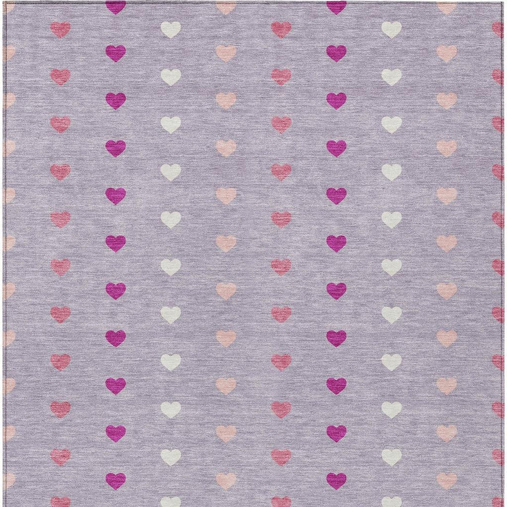 Geometric Polyester Area Rug Washable Indoor Outdoor Lavender Pink Patio Living Room Accent