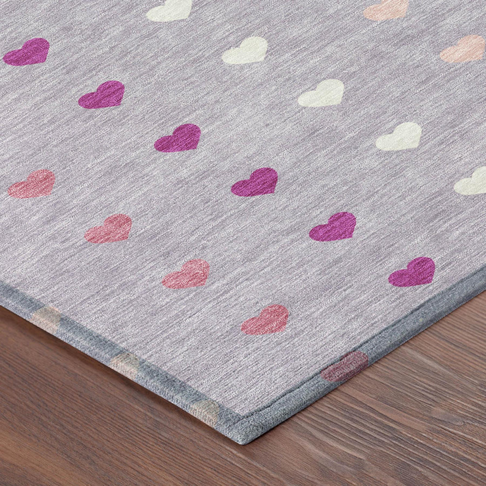 Geometric Polyester Area Rug Washable Indoor Outdoor Lavender Pink Patio Living Room Accent