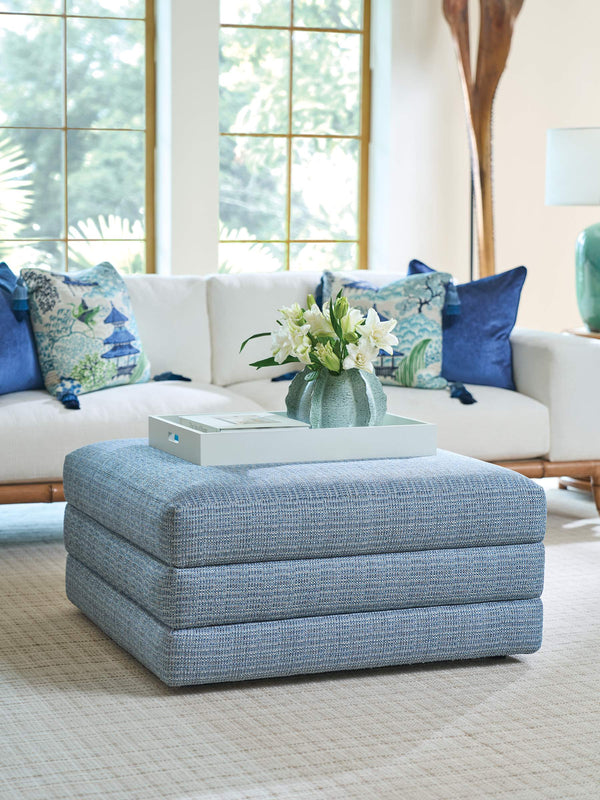 Lexington Brickell Upholstered Ottoman Versatile Accent Seating with Tailored Tight Seat for Living Rooms 7283-44-60