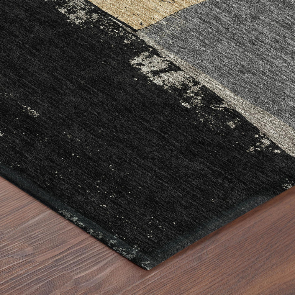 HomeRoots 8x10 Geometric Washable Polyester Area Rug Bold Modern Indoor Outdoor Style 728303
