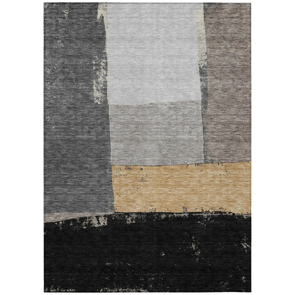 HomeRoots 8x10 Geometric Washable Polyester Area Rug Bold Modern Indoor Outdoor Style 728303