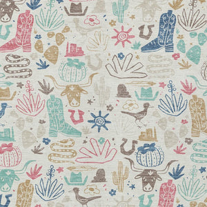 Washable Cactus Motif Polyester Area Rug with Felt Backing for Indoor Outdoor Patio or Entryway
