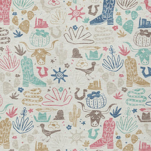 Washable Cactus Motif Polyester Area Rug with Felt Backing for Indoor Outdoor Patio or Entryway