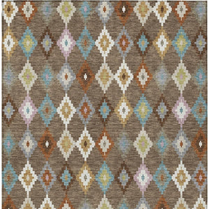 Aztec Geometric Polyester Area Rug Washable Uv Resistant Indoor Outdoor Patio Accent