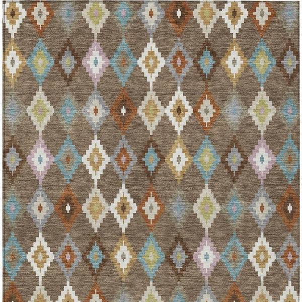 Aztec Geometric Polyester Area Rug Washable Uv Resistant Indoor Outdoor Patio Accent