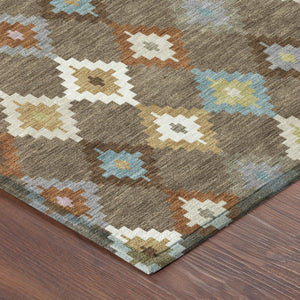 Aztec Geometric Polyester Area Rug Washable Uv Resistant Indoor Outdoor Patio Accent
