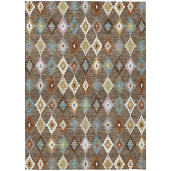 Aztec Geometric Polyester Area Rug Washable Uv Resistant Indoor Outdoor Patio Accent