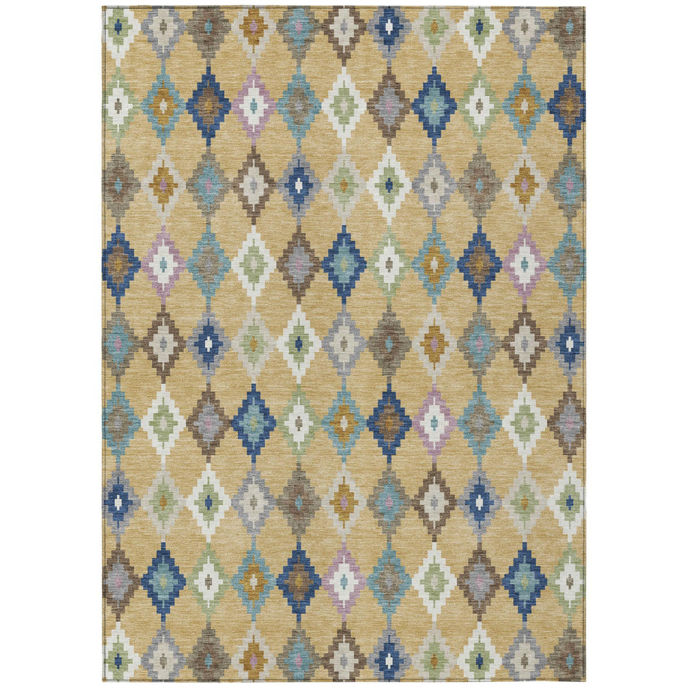 HomeRoots Aztec Geometric Polyester Area Rug Uv Resistant Washable for Indoor Outdoor Patios and Spaces 5' x 8' 728397
