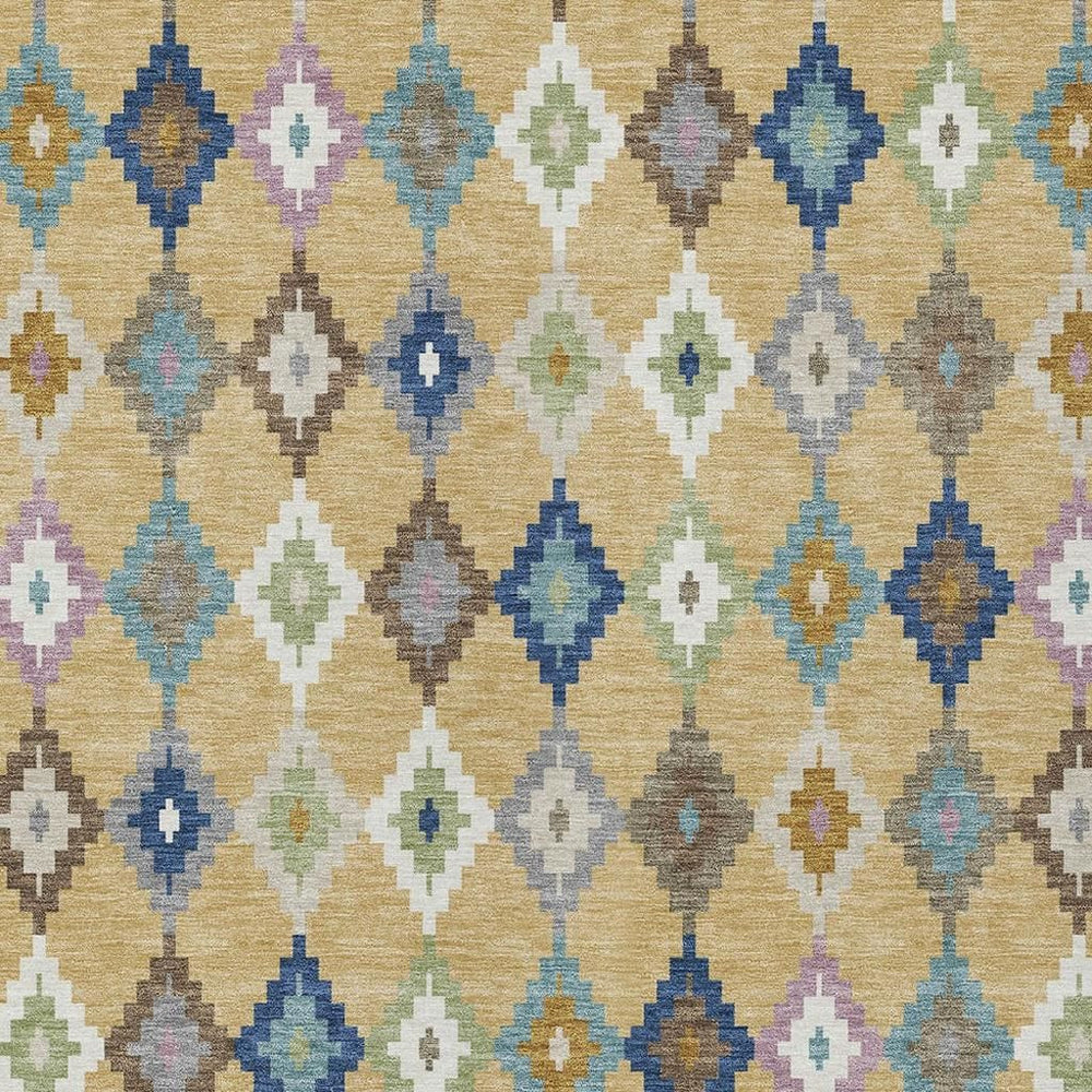 HomeRoots Aztec Geometric Polyester Area Rug Uv Resistant Washable for Indoor Outdoor Patios and Spaces 5' x 8' 728397