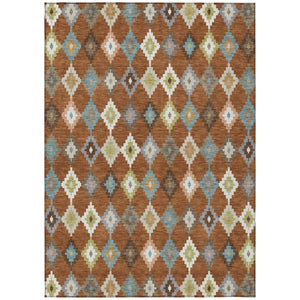 Aztec Geometric Polyester Area Rug Washable Uv Resistant for Indoor Outdoor Patio Spaces
