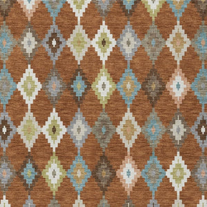 Aztec Geometric Polyester Area Rug Washable Uv Resistant for Indoor Outdoor Patio Spaces