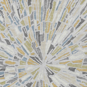 Abstract Washable Polyester Area Rug Silver Gray for Indoor Outdoor Living Spaces