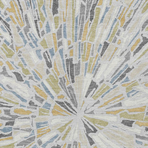 Abstract Washable Polyester Area Rug Silver Gray for Indoor Outdoor Living Spaces