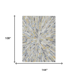 Abstract Washable Polyester Area Rug Silver Gray for Indoor Outdoor Living Spaces