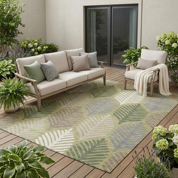 5 X 8 Floral Polyester Area Rug Washable Low Pile for Indoor Outdoor Living Spaces