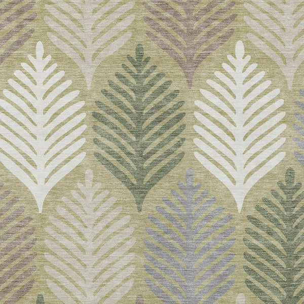 5 X 8 Floral Polyester Area Rug Washable Low Pile for Indoor Outdoor Living Spaces