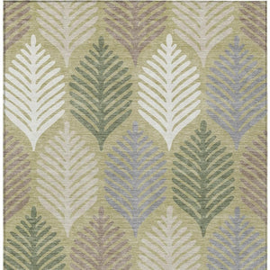 5 X 8 Floral Polyester Area Rug Washable Low Pile for Indoor Outdoor Living Spaces