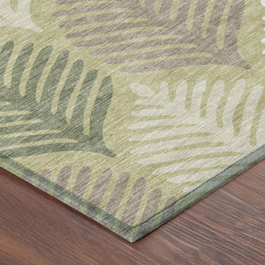 5 X 8 Floral Polyester Area Rug Washable Low Pile for Indoor Outdoor Living Spaces