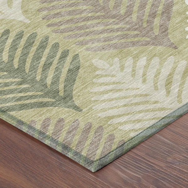 5 X 8 Floral Polyester Area Rug Washable Low Pile for Indoor Outdoor Living Spaces