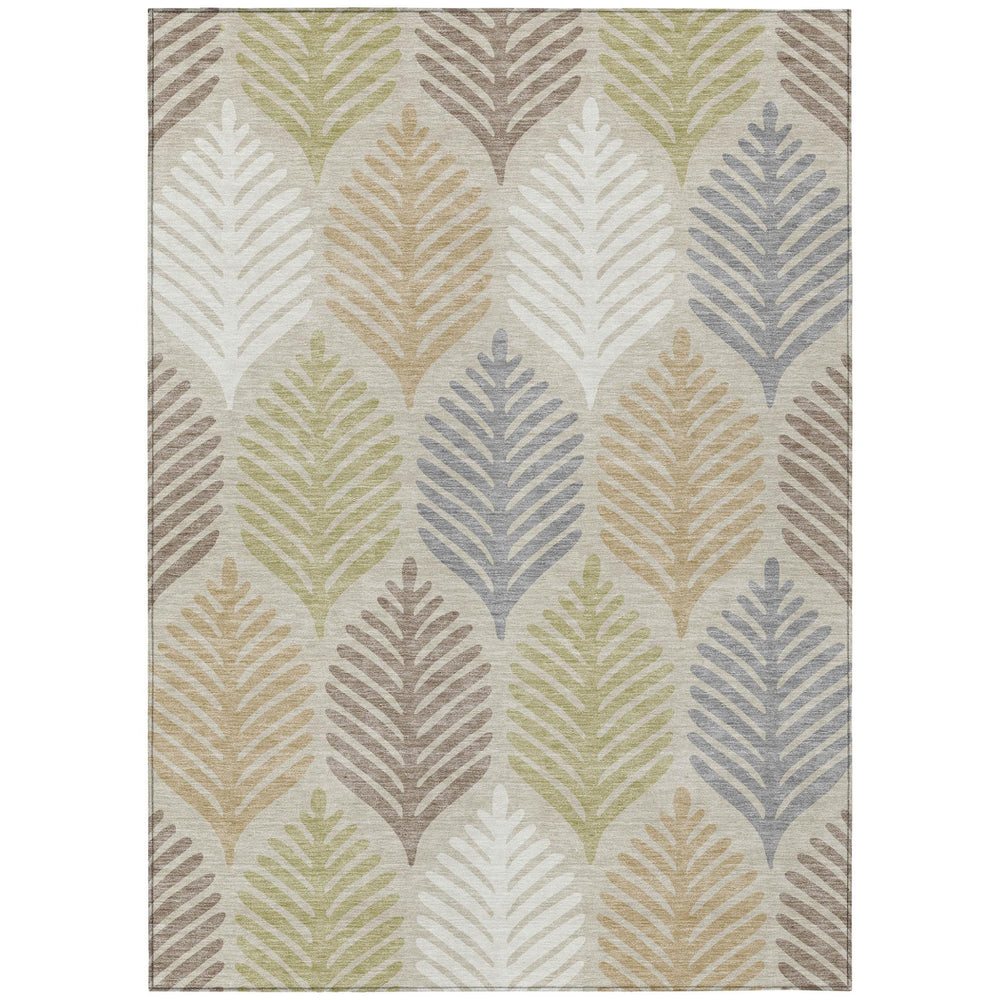 HomeRoots 9x12 Washable Floral Polyester Area Rug for Indoor Outdoor Patios and Living Rooms 728478