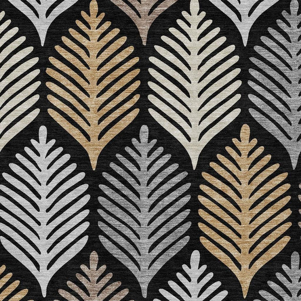 5 X 8 Floral Polyester Area Rug Washable Indoor Outdoor Low Pile for Patio