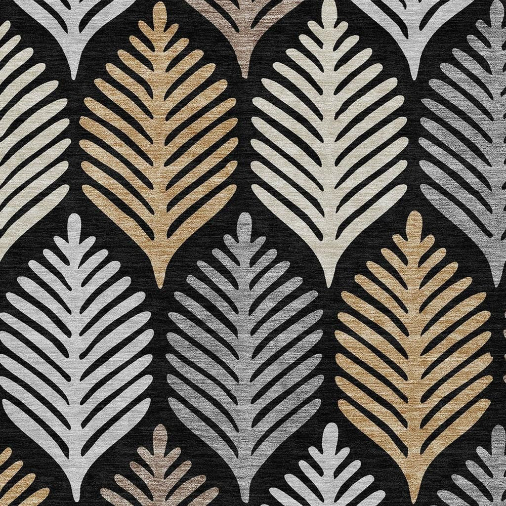 HomeRoots 8x10 Floral Polyester Area Rug Machine Washable Indoor Outdoor Patio Living Room 728483