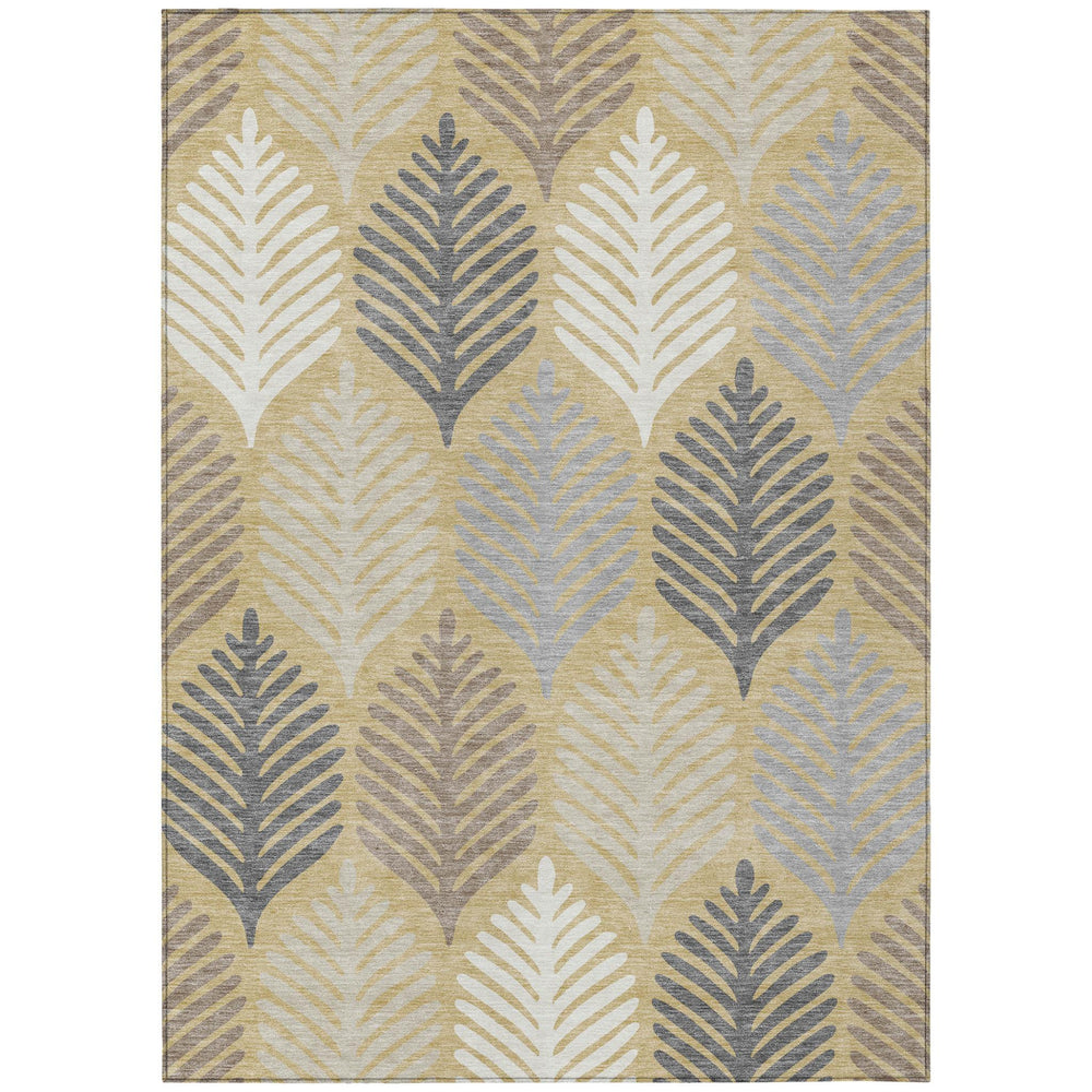 HomeRoots 5 X 8 Floral Polyester Area Rug Washable Stain Resistant Indoor Outdoor Patio 728493