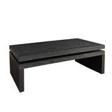 English Elm Modern Coffee Table, Black Wooden Coffee Table, Rectangle Cocktail Tea Table For Living Room, 47.6" L* 23.6" W * 16.3" H