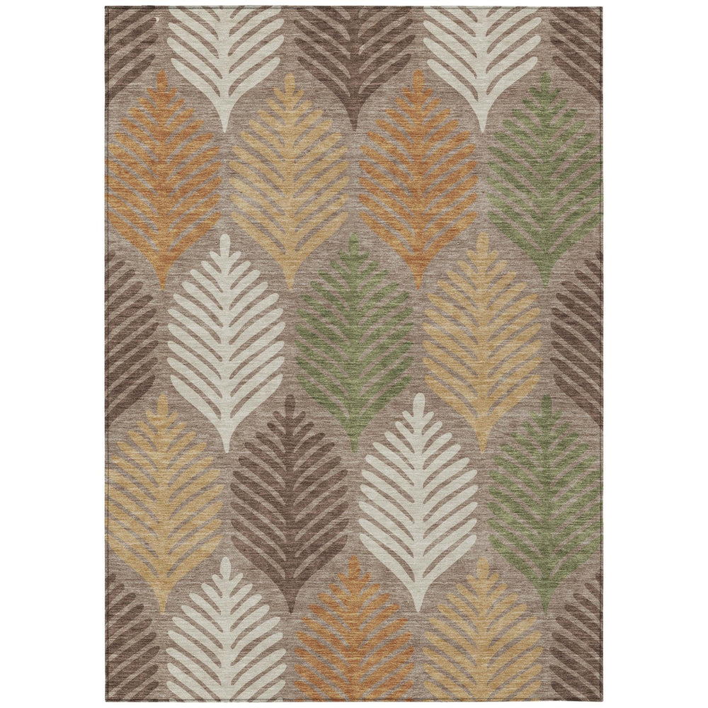 HomeRoots 5 Foot X 8 Washable Floral Polyester Area Rug for Indoor Outdoor Living 728523