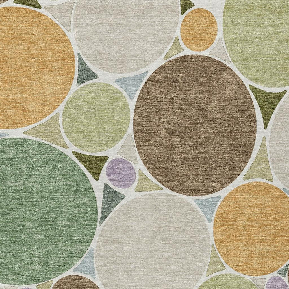 HomeRoots Geometric Polyester Area Rug Washable Indoor Outdoor Patio Entryway and High Traffic Spaces 8' x 10' 728543
